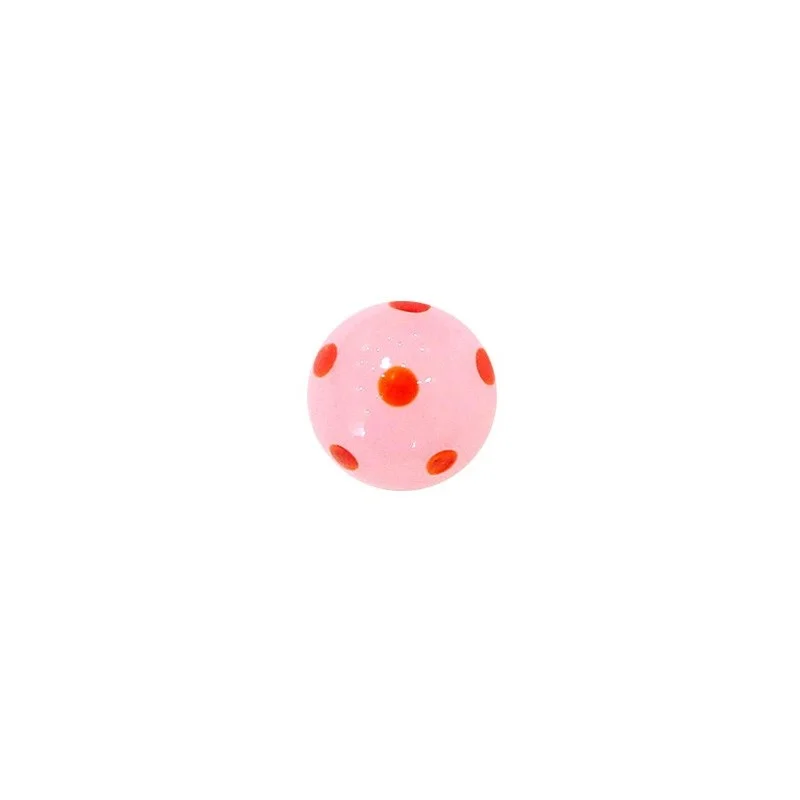 Bille rose clair pois rouges 16mm