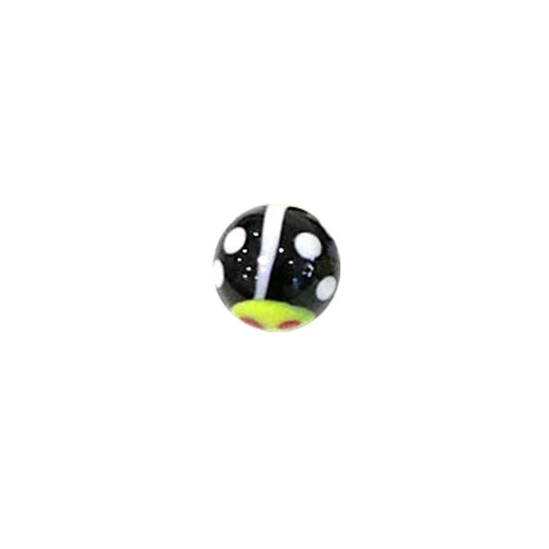 Bille coccinelle noire pois blancs 16mm